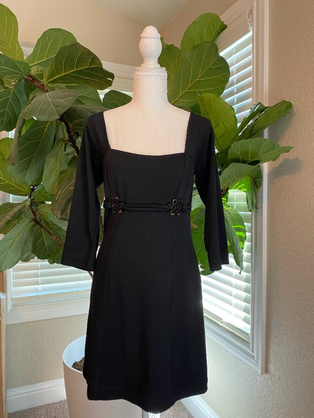 ✨ Vintage Max Studio Black A-Line Dress Size M | Quiet Luxury Date Night Elegant